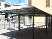Gazebo su misura in ferro o alluminio, verniciato a caldo con copertura in pvc o tessuto.
